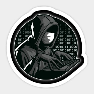 Hacker with Hoodie and Mask | Hacker Design Sticker